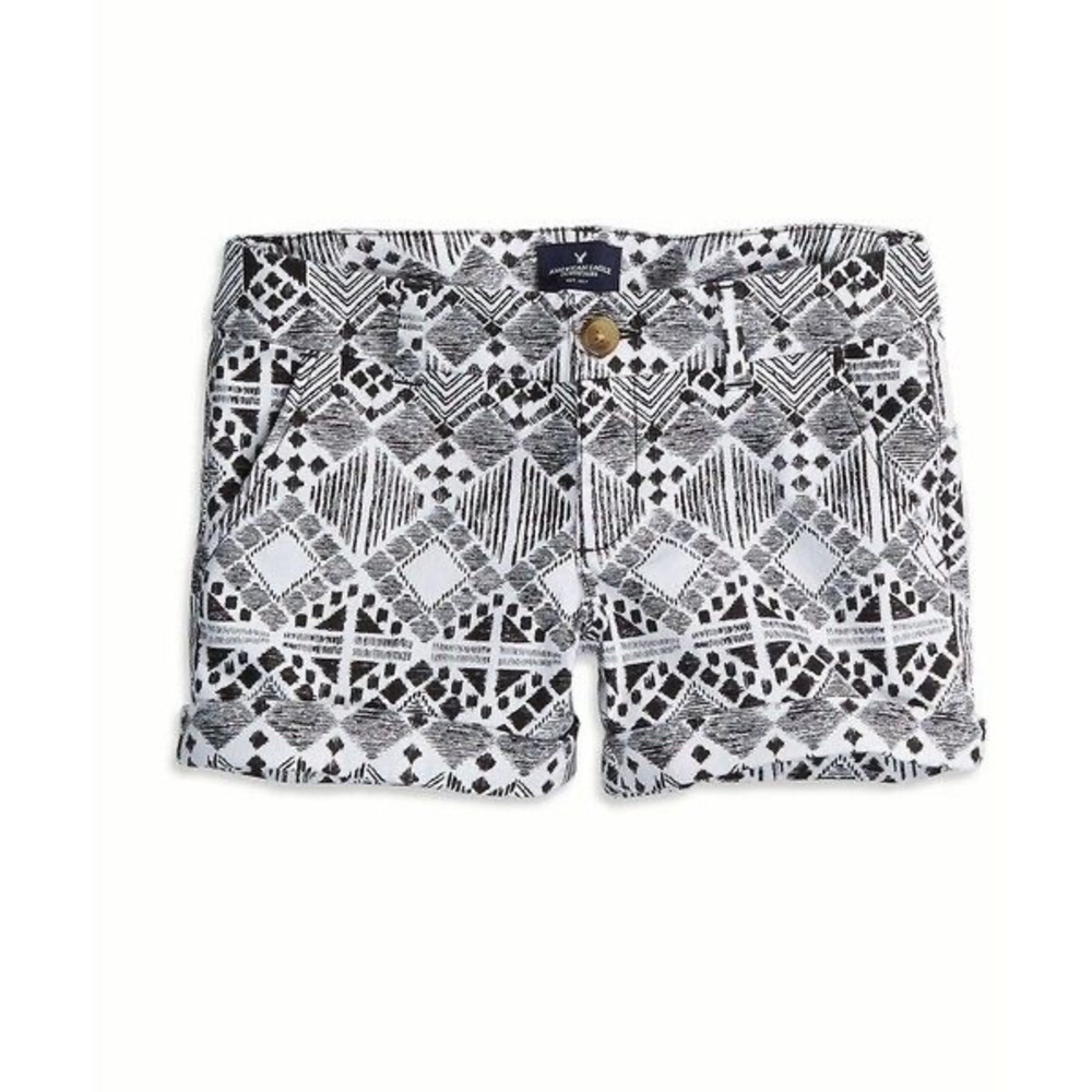 American Eagle Midi Shorts - BLACK AND WHITE 2